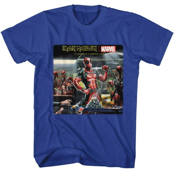 Iron Maiden Deadpool Stranger Men's T Shirt - 3XL, Blue