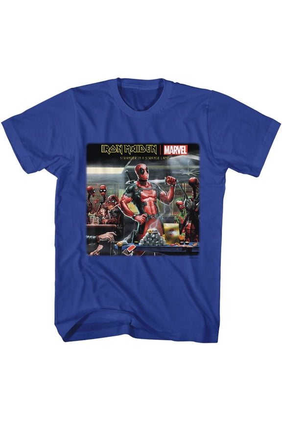 Iron Maiden Deadpool Stranger Men's T Shirt - 3XL, Blue