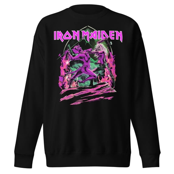 Iron Maiden Devil's Fight Jumbo Print Unisex Sweatshirt - Black - Small