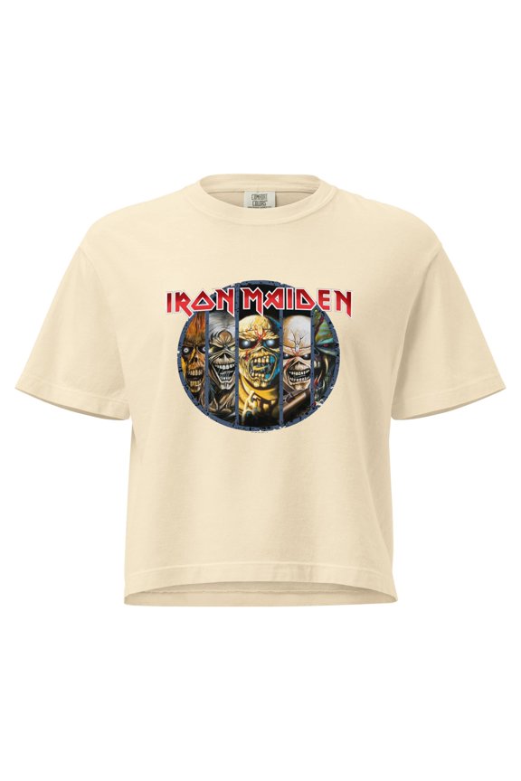 Iron Maiden Eddies Mineral Wash Womens Crop Top