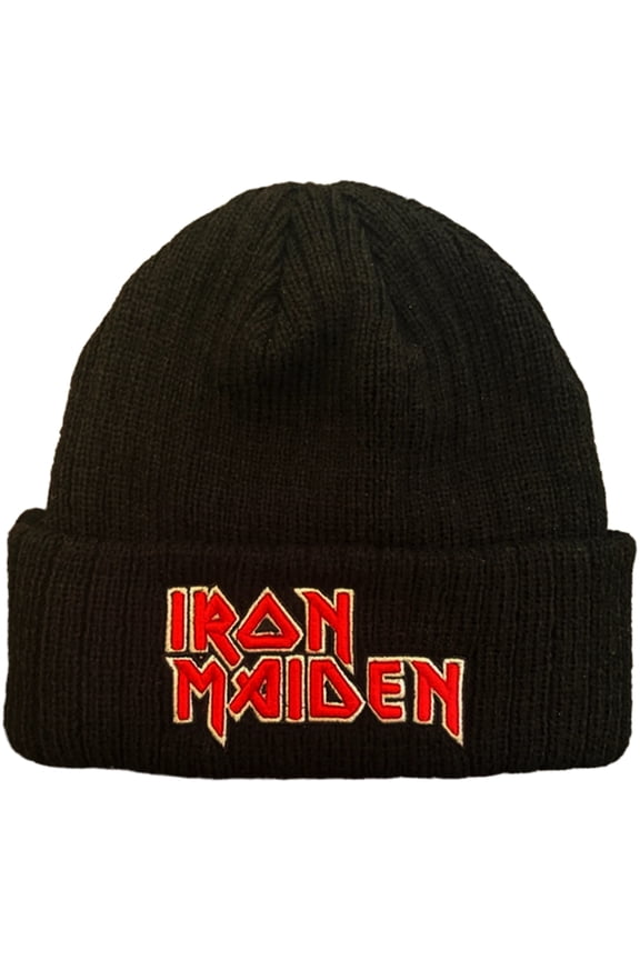 Iron Maiden - Embroidered Logo - Acrylic Knit Hat - Black BN400IRM3