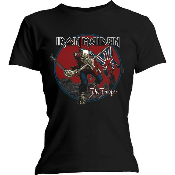 Iron Maiden Ladies T-Shirt: Trooper Red Sky (Small)