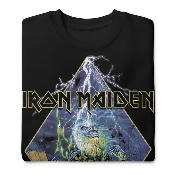 Iron Maiden - Lightning Jumbo Print Unisex Sweatshirt - Black - Small