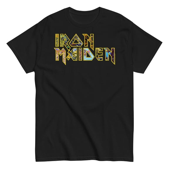 Iron Maiden - Logo Eddie Jumbo Print Unisex T-Shirt - Black - Small