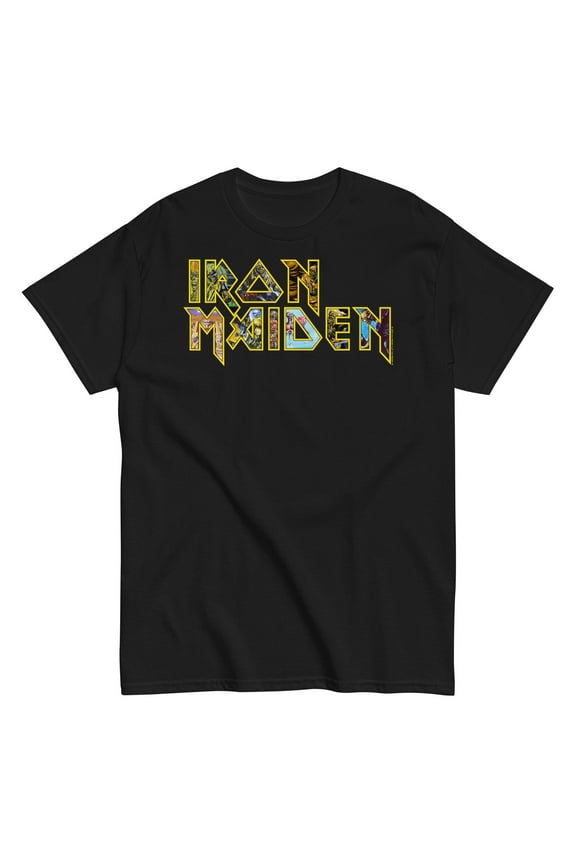 Iron Maiden - Logo Eddie Jumbo Print Unisex T-Shirt - Black - Large