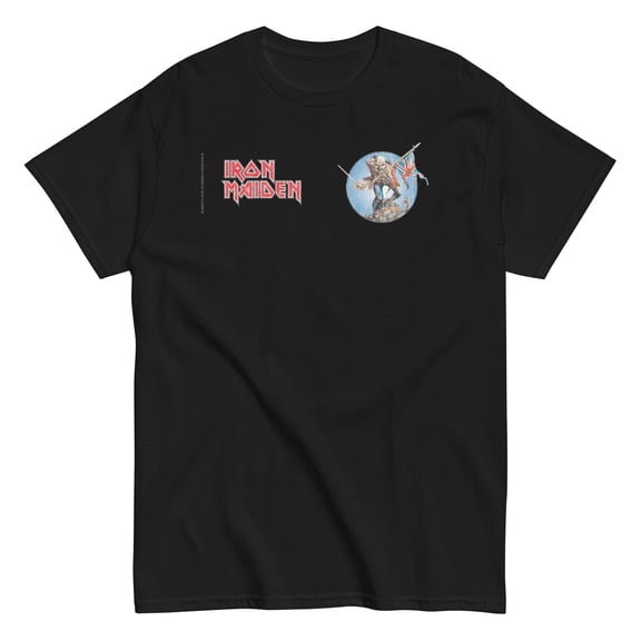 Iron Maiden - Logo Flag Unisex T-Shirt - Black - Small