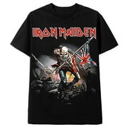 IRON MAIDEN Men's Officially Licensed The Trooper Graphic Tee T-Shirt in Black (Small, Black)
