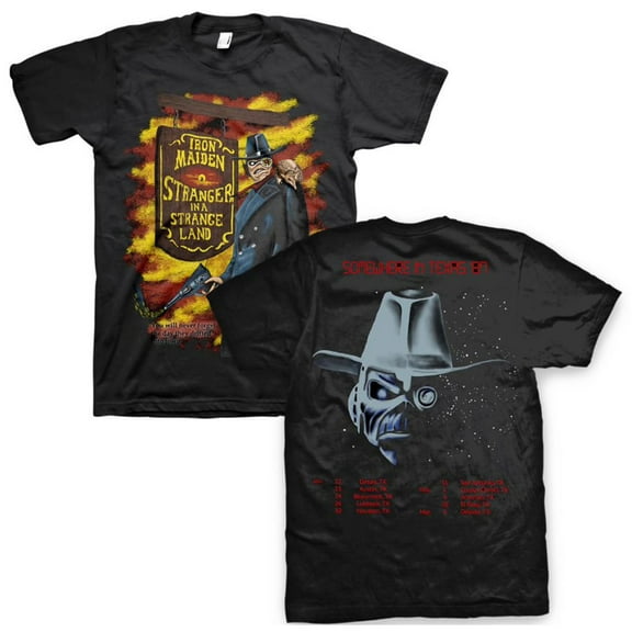 Iron Maiden Men's Stranger in a Strange Land 87 Logo T-Shirt Black XX-Large | Officially Licensed