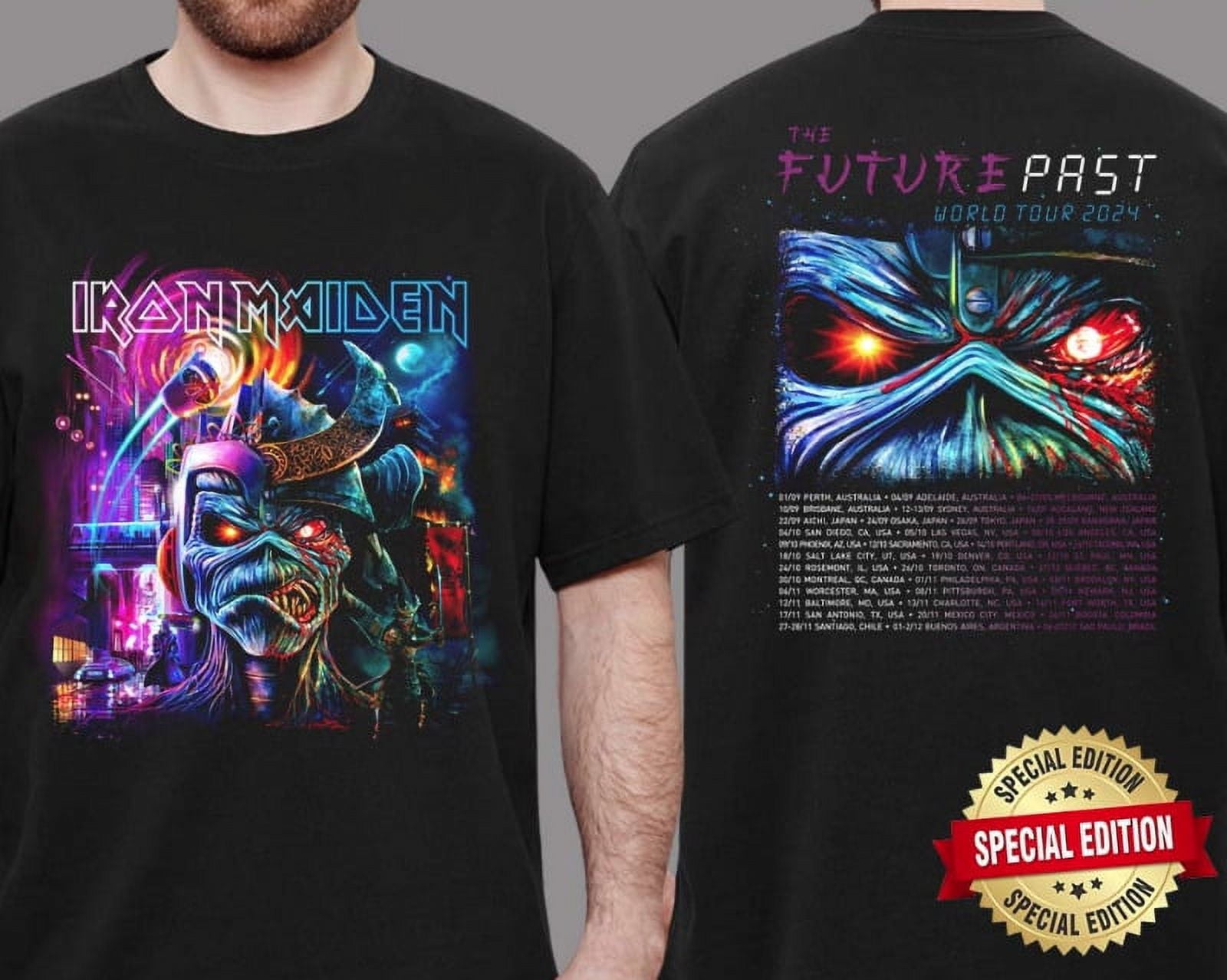 Iron Maiden Official The Future Past 2024 World Tour Two Sides Print