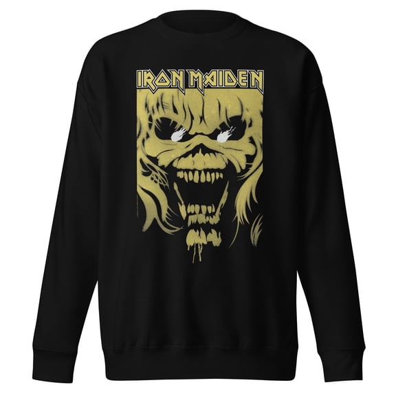 Iron Maiden Open Mouth Jumbo Print Unisex Sweatshirt - Black - Small