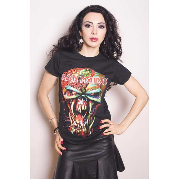 Iron Maiden T Shirt Final Frontier Eddie Head Official Womens New Skinny Fit