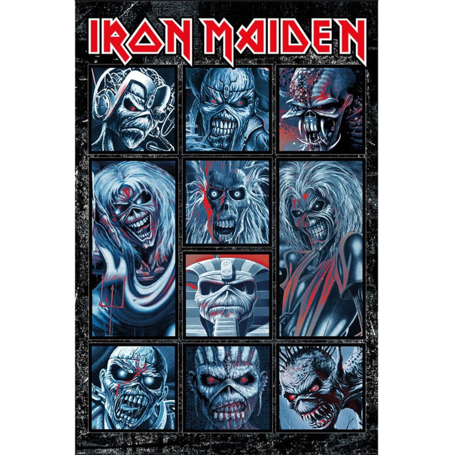 Iron Maiden Ten Eddies Character Collage Poster Walmart com Iron Maiden Ten Eddies Character Collage Poster Walmart com