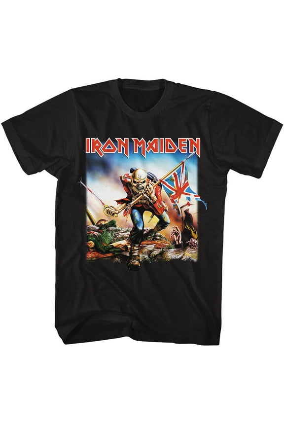 Iron Maiden Trooper Square Black Adult T-Shirt 2Xlt