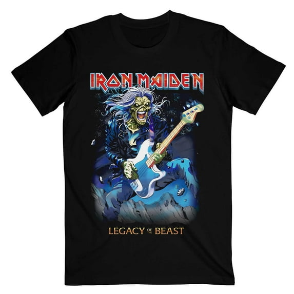 Iron Maiden Unisex T-Shirt Eddie on Bass (Medium)