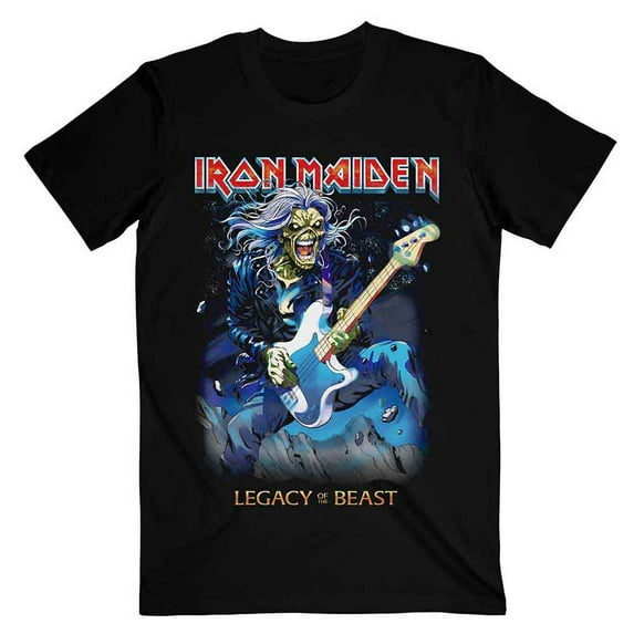 Iron Maiden Unisex T-Shirt Eddie on Bass (X-Large)