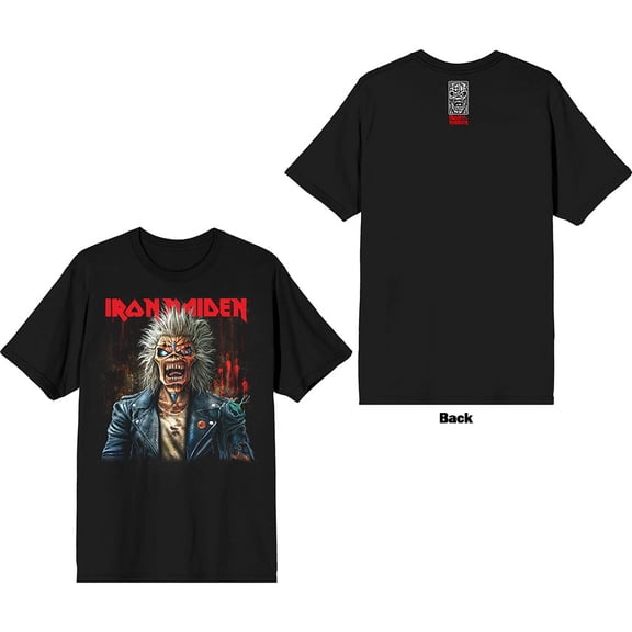 Iron Maiden Unisex T-Shirt Est. 1975 Eddie Scream Portrait (Black) (Back Print)
