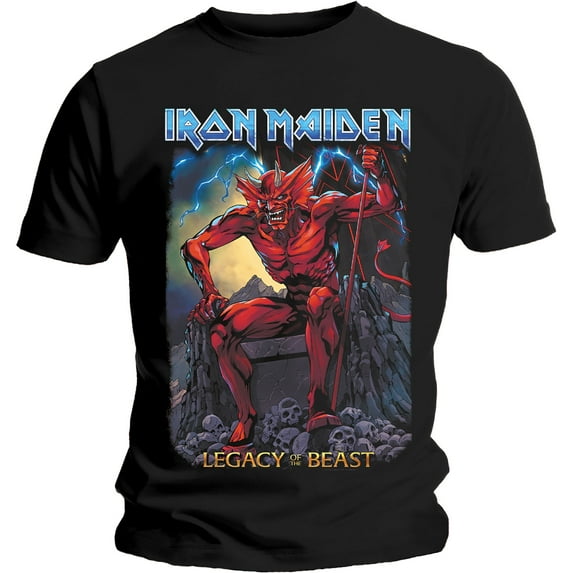 Iron Maiden Unisex T-Shirt Legacy of the Beast 2 Devil (Large)
