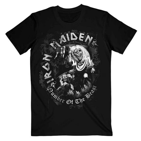 Iron Maiden Unisex T-Shirt Number Of The Beast Grey Tone (XX-Large)