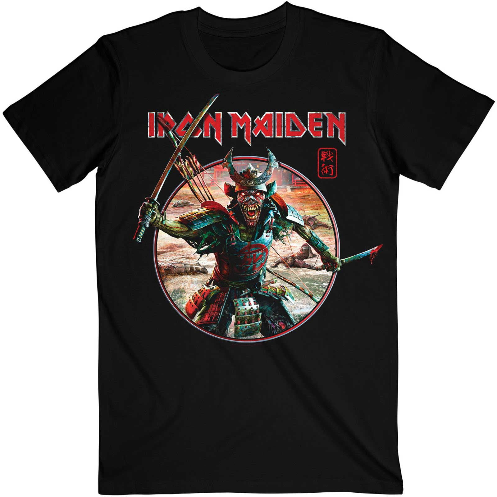 Men's Iron Maiden Senjutsu Eddie Warrior Circle Slim Fit T
