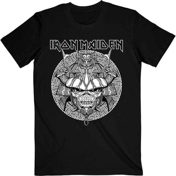 Iron Maiden Unisex T-Shirt Senjutsu Samurai Graphic White (Small)