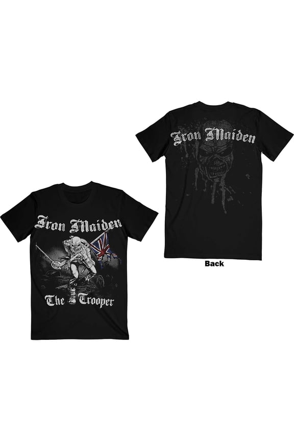 Iron Maiden Unisex T-Shirt Sketched Trooper (Back Print) (Large)