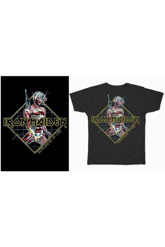 Iron Maiden Unisex T-Shirt Somewhere in Time Diamond (Medium)