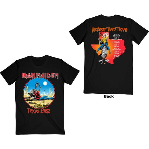 Iron Maiden Unisex T-Shirt The Beast Tames Texas (Back Print) (Small)