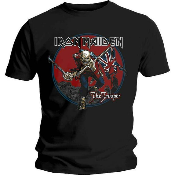 Iron Maiden Unisex T-Shirt Trooper Red Sky (Small)