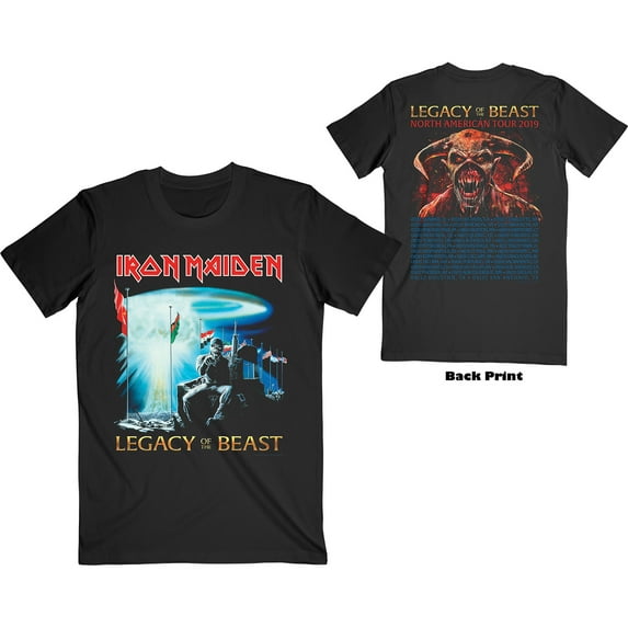 Iron Maiden Unisex T-Shirt Two Minutes to Midnight (Back Print) (Large)