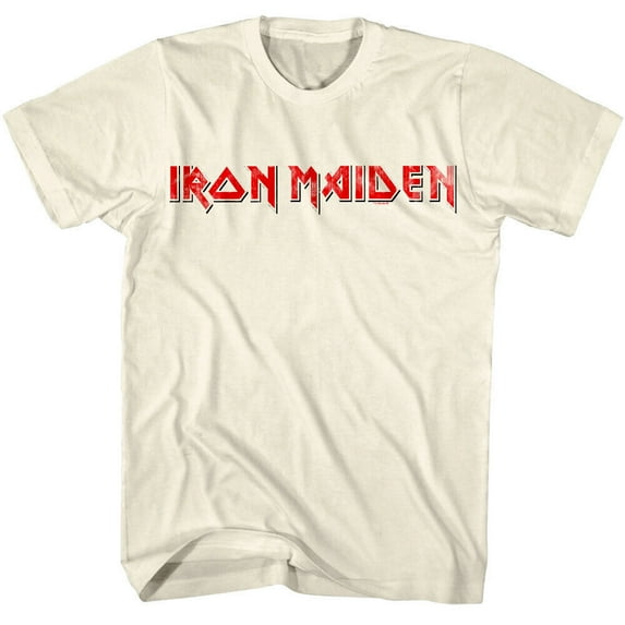 Iron Maiden Vintage Logo Men's T Shirt - 2XL, Ivory