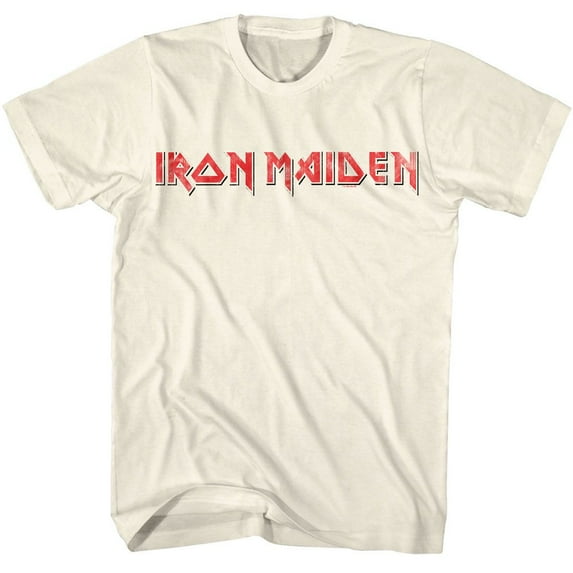 Iron Maiden Vintage Logo Men's T Shirt - XL, Ivory