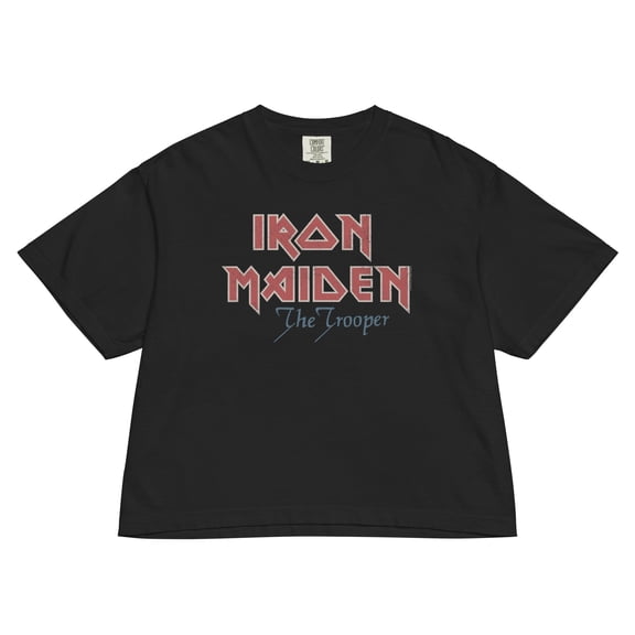 Iron Maiden Vintage Trooper Mineral Wash Women's Crop Top