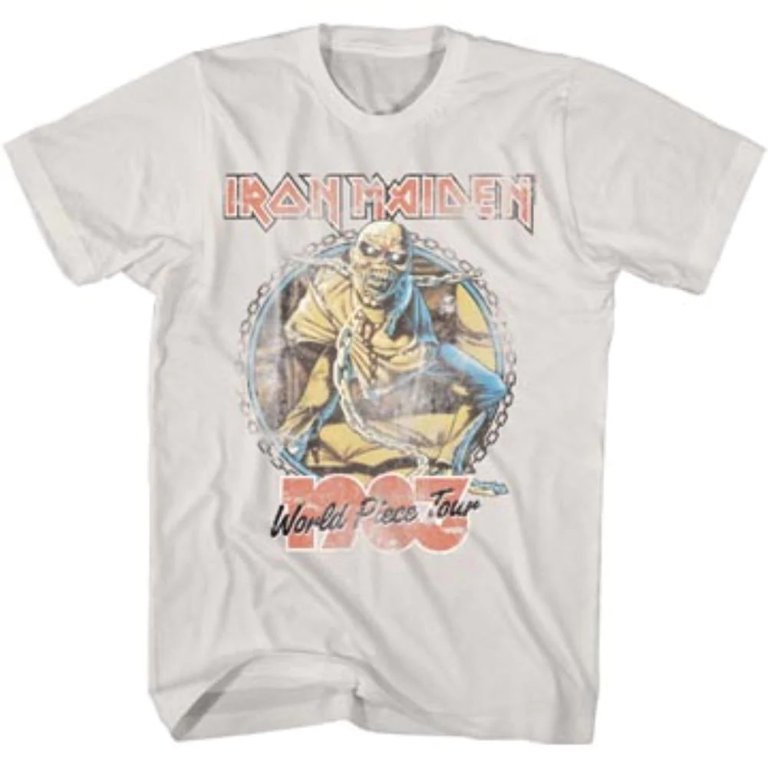 Iron Maiden - World Piece Tour Vintage Print Mens T Shirt 