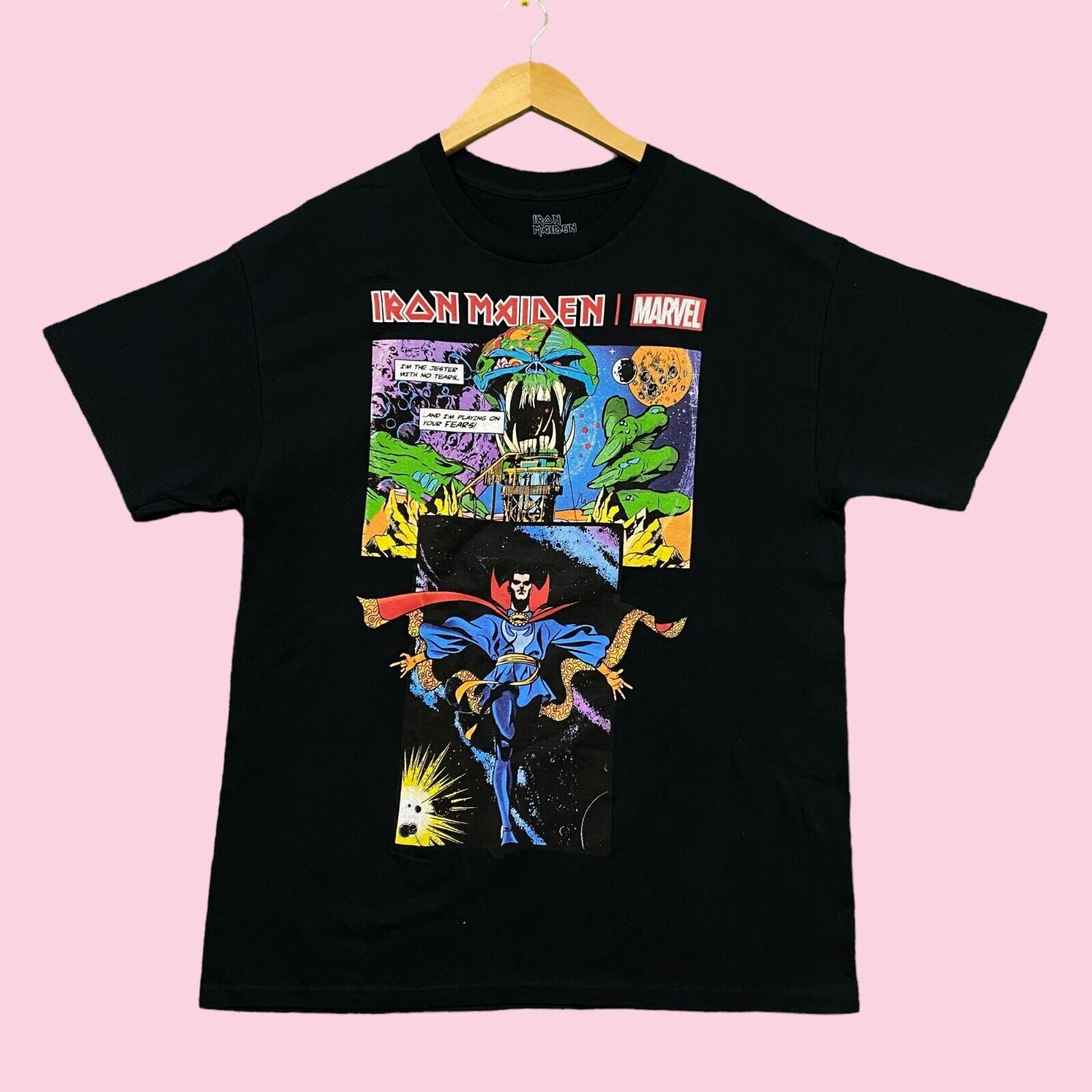 Iron Maiden x Marvel Doctor Strange Heavy Metal Band Tee L
