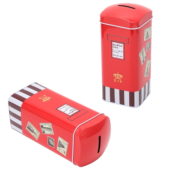 Iron Mailbox Piggy Bank Money Box with  Slot - Home Office Desk Decor, 6.3 x 2.8 Inch