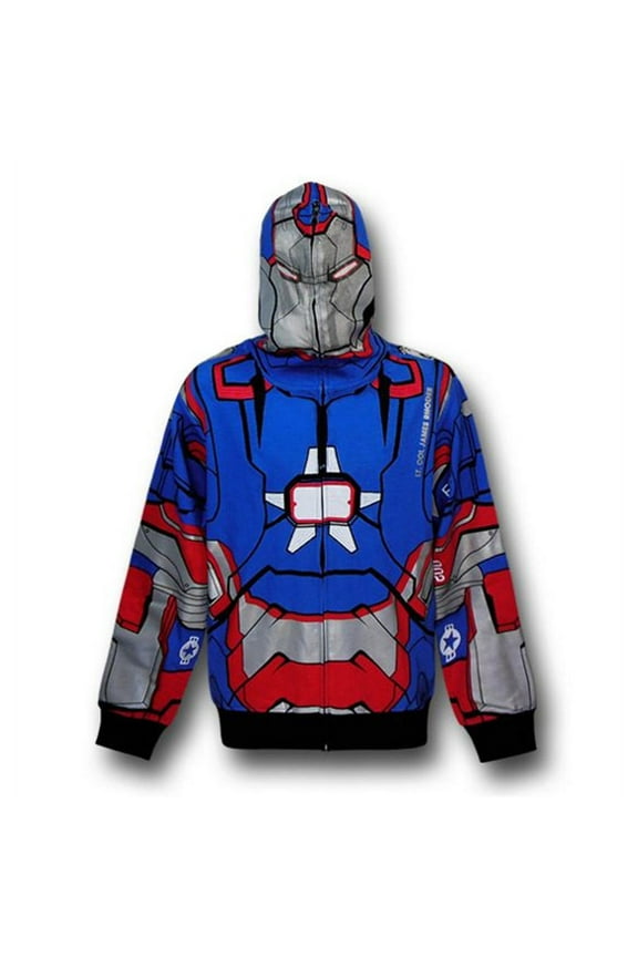 3 Iron Patriot Zip-Up Costume Hoodie-Large