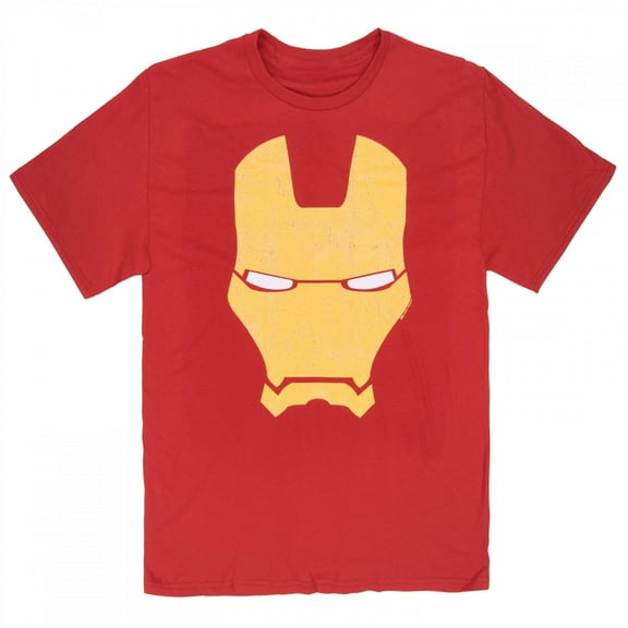 Iron Man 874631-large Helmet Icon T-Shirt for Mens, Red - Large