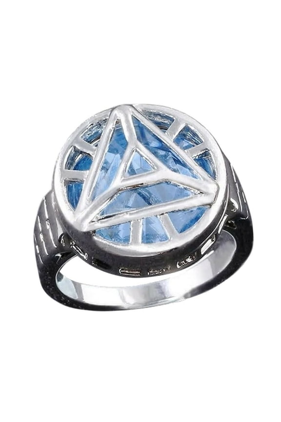 Iron Man Arc Reactor SIlvertone Stainless Steel Band Ring Size 7