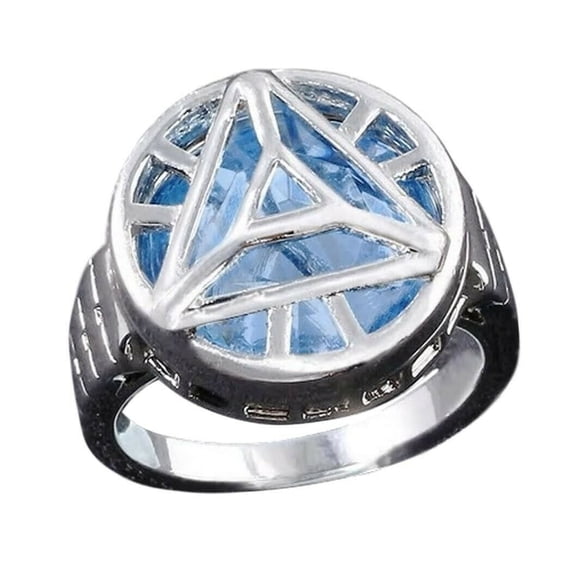 Iron Man Arc Reactor SIlvertone Stainless Steel Band Ring Size 9