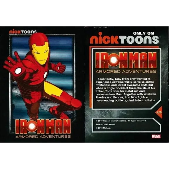 Iron Man Armored Adventures 2010 SDCC Nick Toons promo card