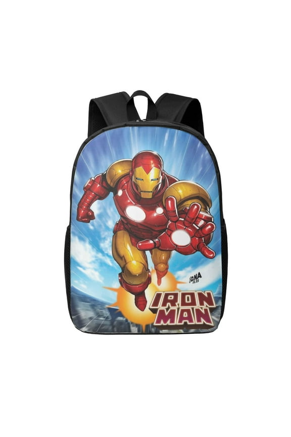 Iron Man Backpack Youth School Casual Backpack 16.9 x 12.6 x 5.5 inch