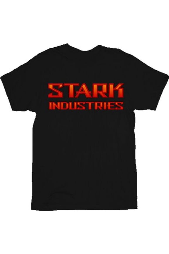 Bevel Red Stark Industries Black Adult T-Shirt
