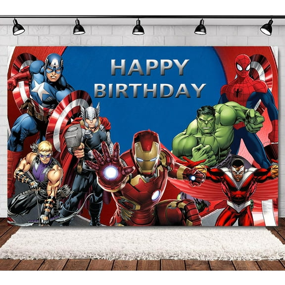 Iron Man Birthday Background Banner, 6040 Inch Iron Man Background Cloth Suitable for Boys Birthday Party Decoration Wall Poster and Photo Background