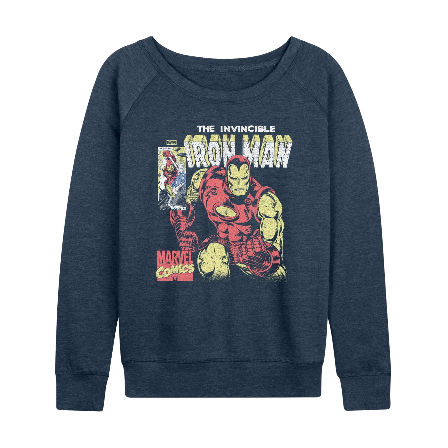 Iron Man - Boxes Tonal - Women's French Terry Long Sleeve Pullover