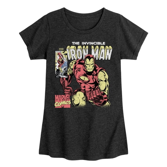 Iron Man - Boxes Tonal - Youth Girls Fitted Short Sleeve T-Shirt