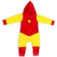 thumbnail image 1 of Iron Man Boys Single Roleplay Coverall Romper with Hood, Infant, 1 of 4