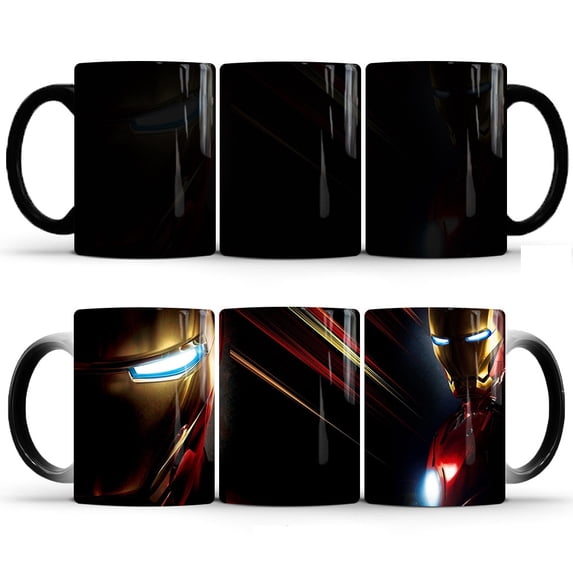 Iron Man Changing Coffee Mug Heat-Sensitive Reactive Ceramic Cup Coffee Mug
