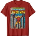 thumbnail image 1 of Iron Man Classic Retro Comic Vintage Cover Graphic DTG Print Unisex T-Shirt,Cardinal Red Color,Size YXS, 1 of 5
