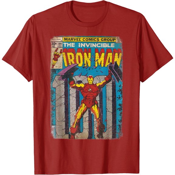Iron Man Classic Retro Comic Vintage Cover Graphic DTG Print Unisex T-Shirt