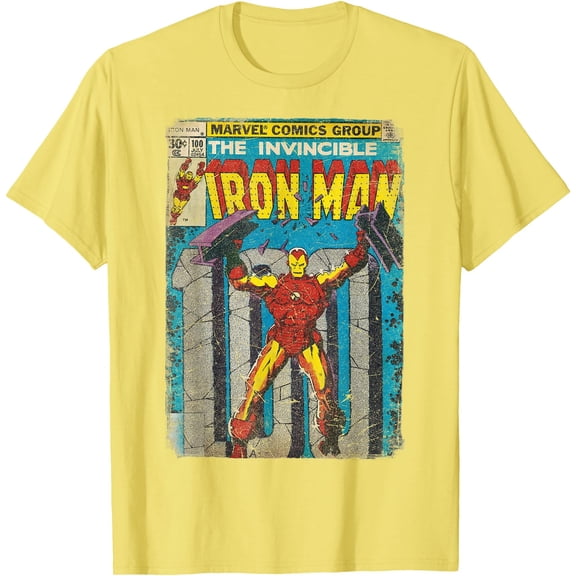 Iron Man Classic Retro Comic Vintage Cover Graphic DTG Print Unisex T-Shirt